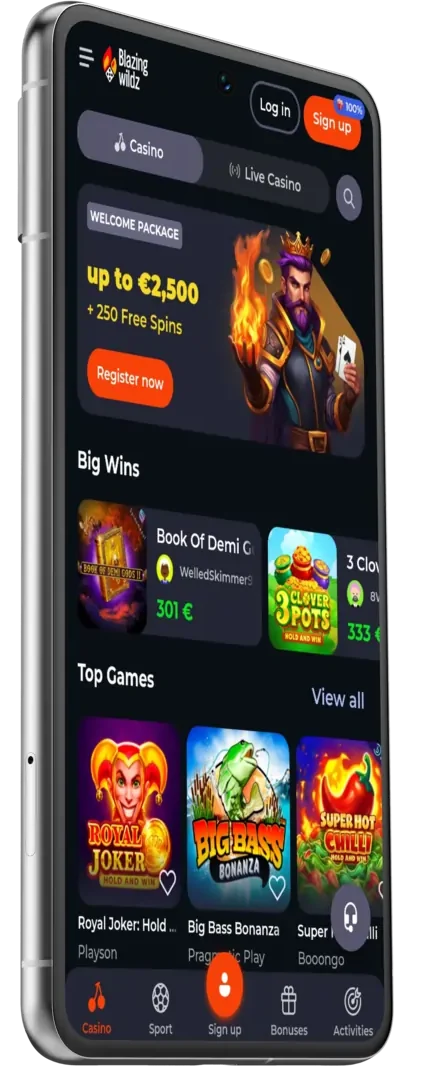 Mobiel spelen big Blazing wildz